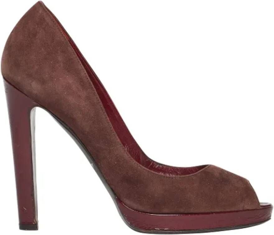Sergio Rossi Pre-owned Suede heels Brown Dames