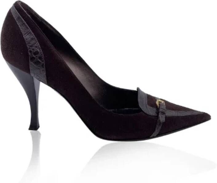 Sergio Rossi Pre-owned Suede heels Brown Dames