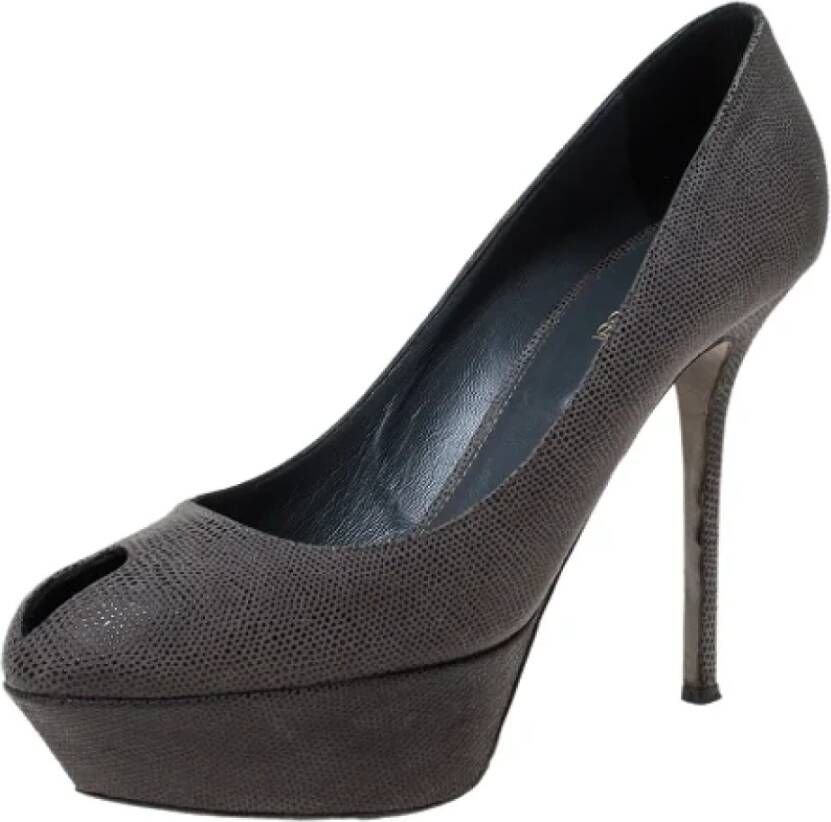 Sergio Rossi Pre-owned Suede heels Gray Dames