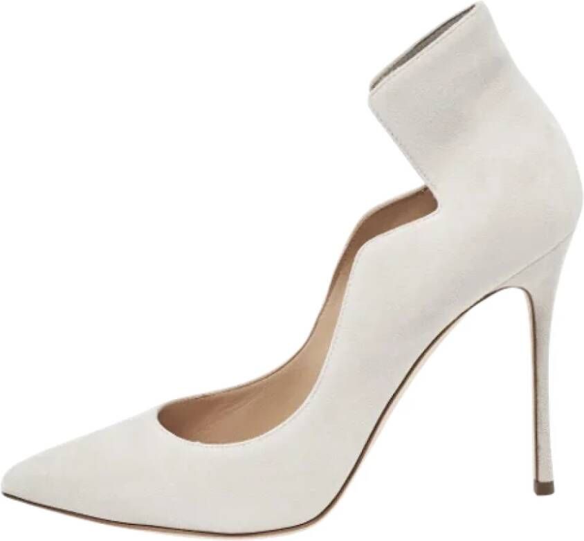 Sergio Rossi Pre-owned Suede heels Gray Dames