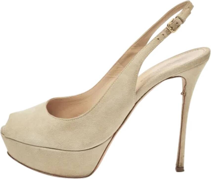 Sergio Rossi Pre-owned Suede heels Gray Dames