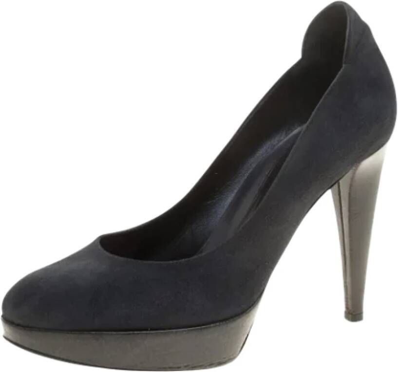 Sergio Rossi Pre-owned Suede heels Gray Dames