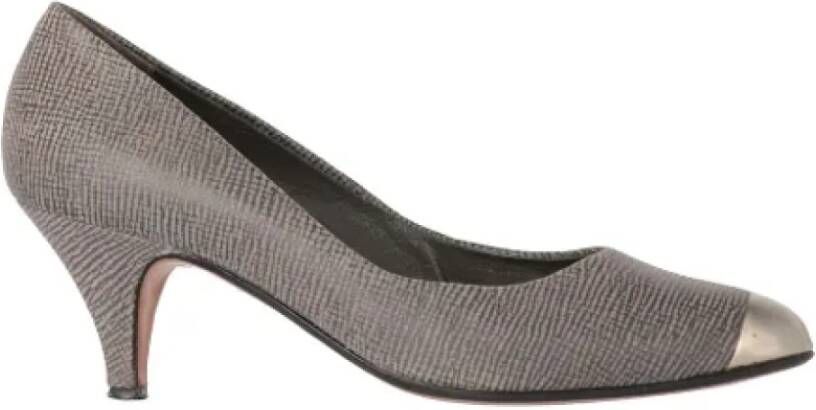Sergio Rossi Pre-owned Suede heels Gray Dames
