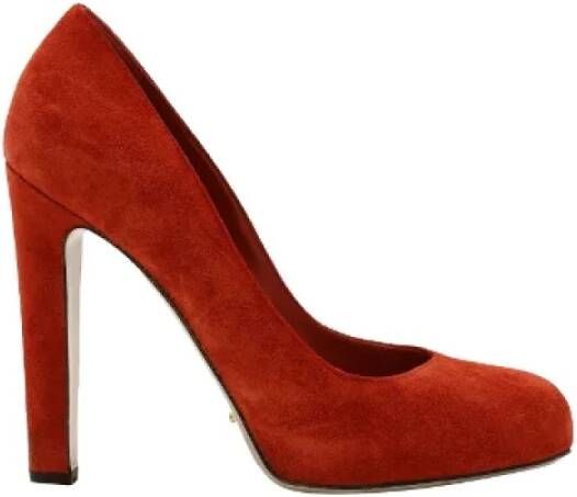 Sergio Rossi Pre-owned Suede heels Red Dames