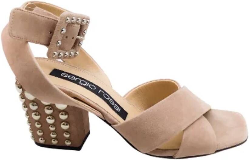 Sergio Rossi Pre-owned Suede sandals Pink Dames