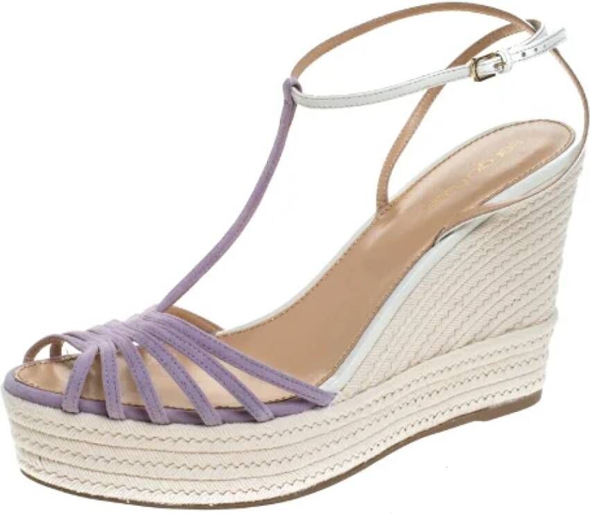 Sergio Rossi Pre-owned Suede sandals Purple Dames