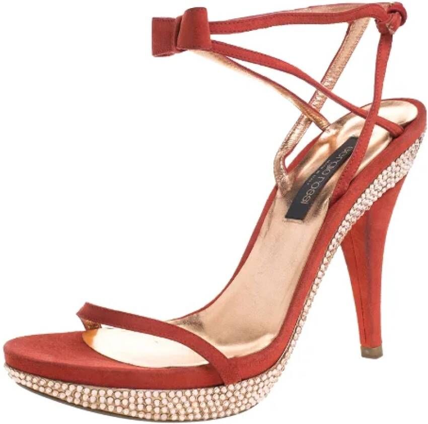 Sergio Rossi Pre-owned Suede sandals Red Dames