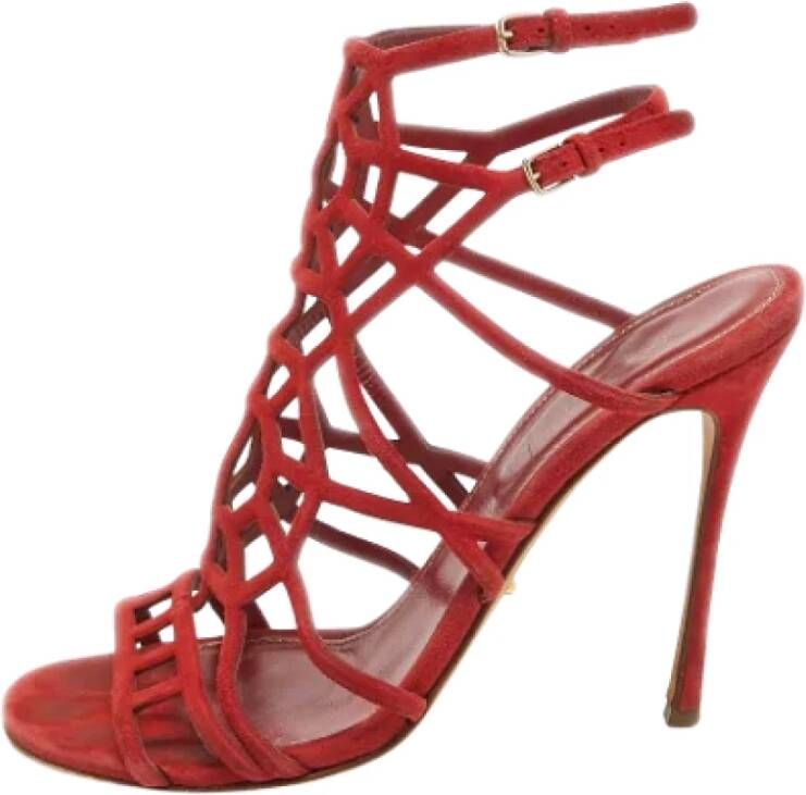 Sergio Rossi Pre-owned Suede sandals Red Dames