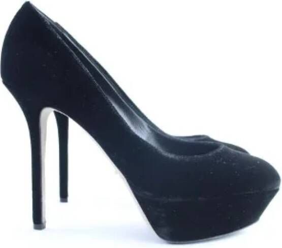 Sergio Rossi Pre-owned Velvet heels Blue Dames