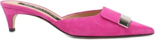 Sergio Rossi Roze Leren Instap Schoenen Pink Dames
