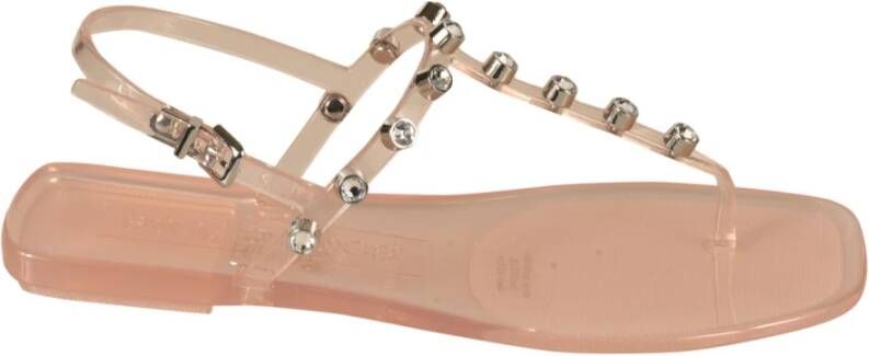 Sergio Rossi Roze platte sandalen voor de zomer Roze Dames