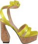 Sergio Rossi Satijn Kurk Natuurlijke Sandalen Yellow Dames - Thumbnail 1