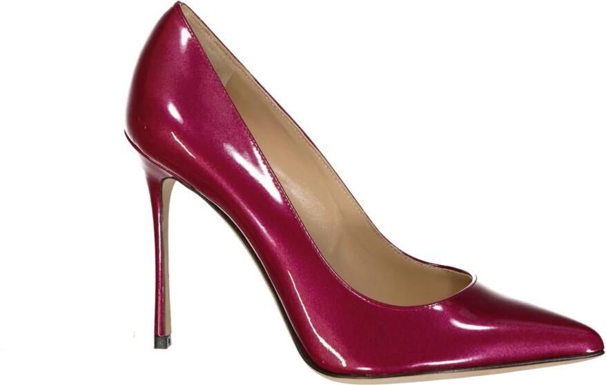 Sergio Rossi Leren pumps met lak effect - Foto 3