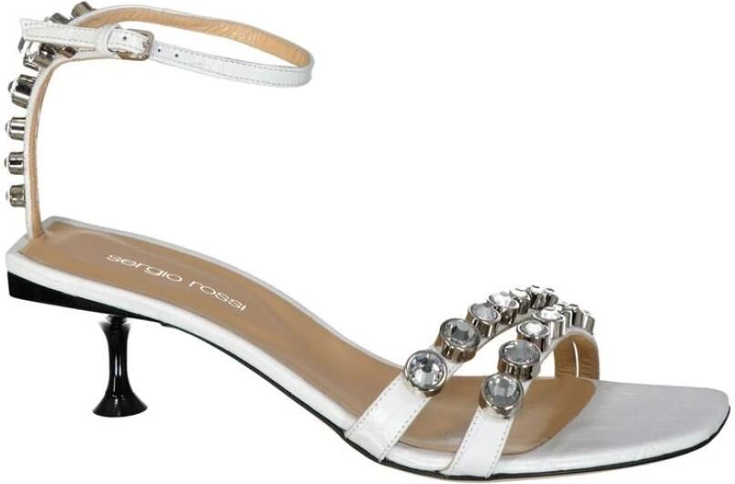 Sergio Rossi Kristalsandalen met leren samenstelling White Dames - Foto 2