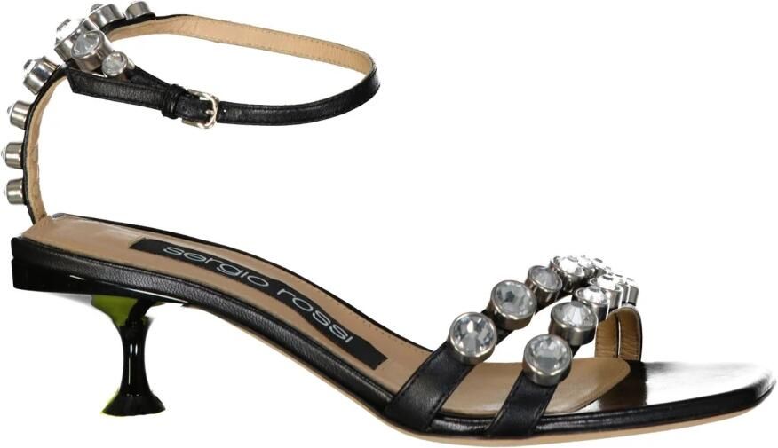 Sergio Rossi Leather Crystal Sandals