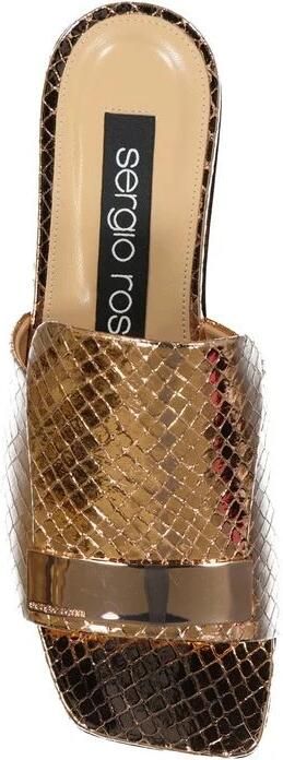 Sergio Rossi Leren Platte Sandalen Open Neus Vierkant