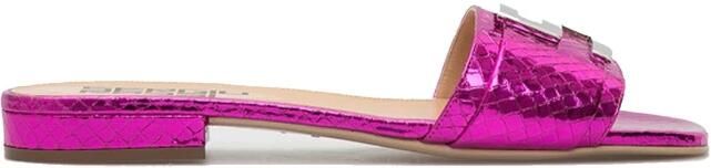 Sergio Rossi Leren Platte Sandalen