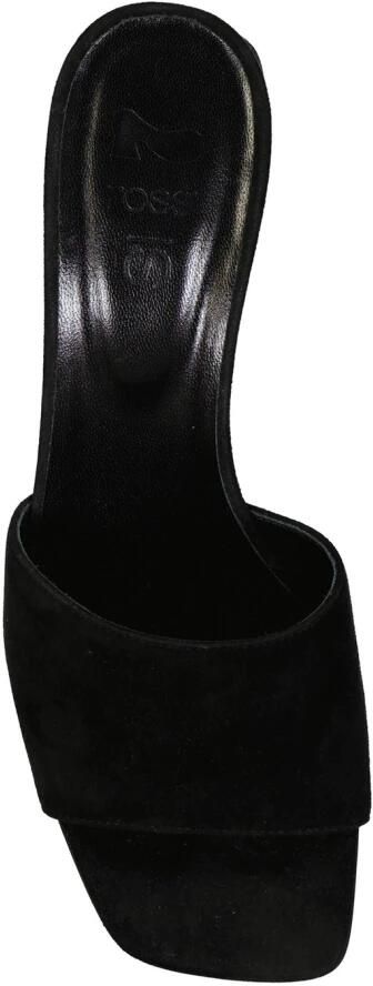 Sergio Rossi Nappa Leren Muiltjes met Vierkante Neus en Bedekte Hak