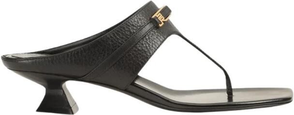 Sergio Rossi Leren Teenslippers met Hak