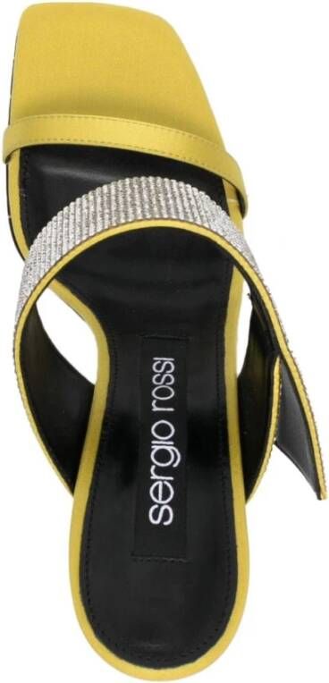 Sergio Rossi Luxe Citroengele Satijnen Sandalen Groen Dames - Foto 2