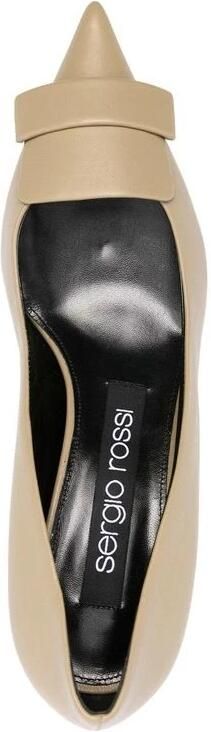 Sergio Rossi Beige Patent Leren Pumps Beige Dames - Foto 4