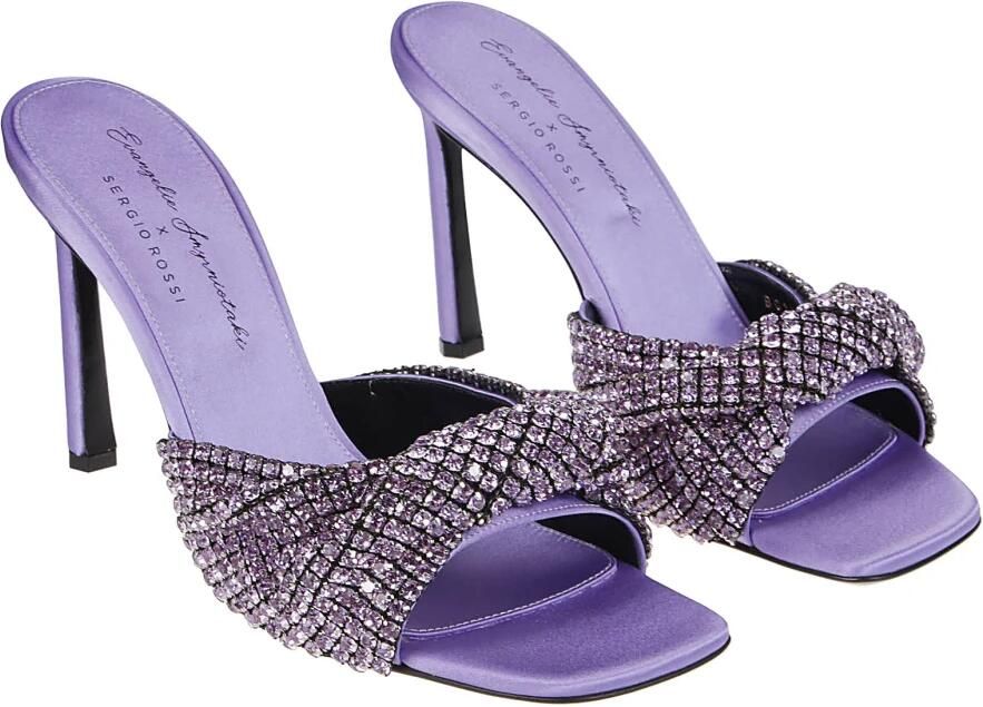 Sergio Rossi Verhoog je schoenenspel met Evangelie Sabot Mules Purple Dames