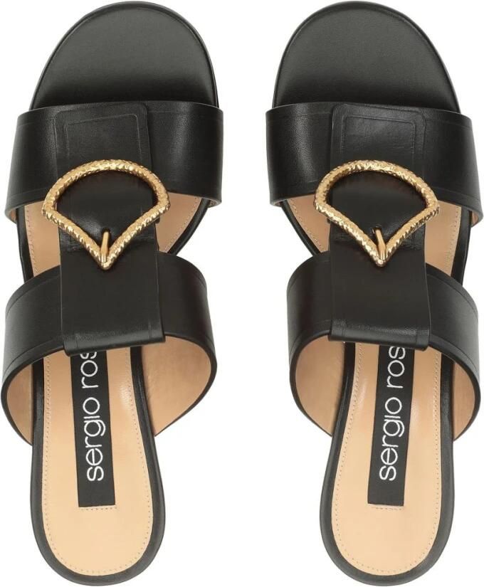Sergio Rossi Zwarte Blokhak Sandalen