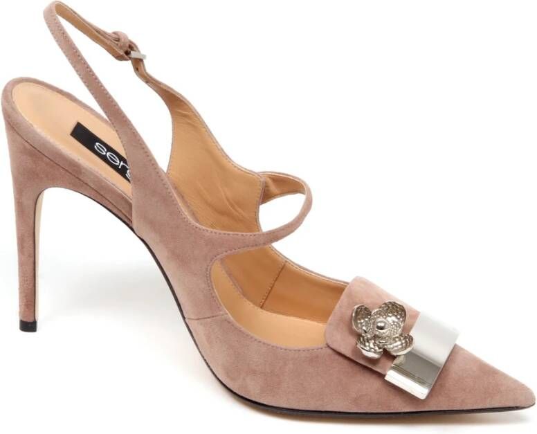 Sergio Rossi Suède schoen met metalen detail