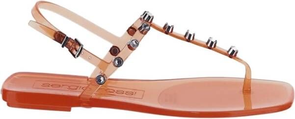 Sergio Rossi Transparante platte sandalen Oranje Dames