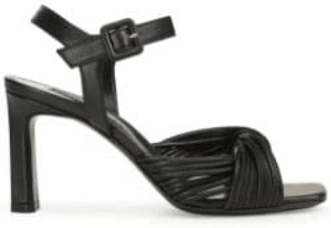 Sergio Rossi Twist-Detailleerde Leren Sandalen Black Dames