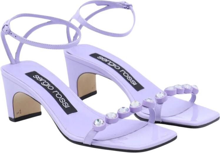 Sergio Rossi Versierde leren sandalen met enkelband
