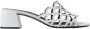 Sergio Rossi Witte leren blokhak sandalen - Thumbnail 1