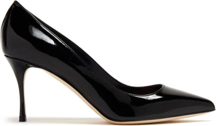 Sergio Rossi Zwarte Lakleren Stiletto Hakken Black Dames