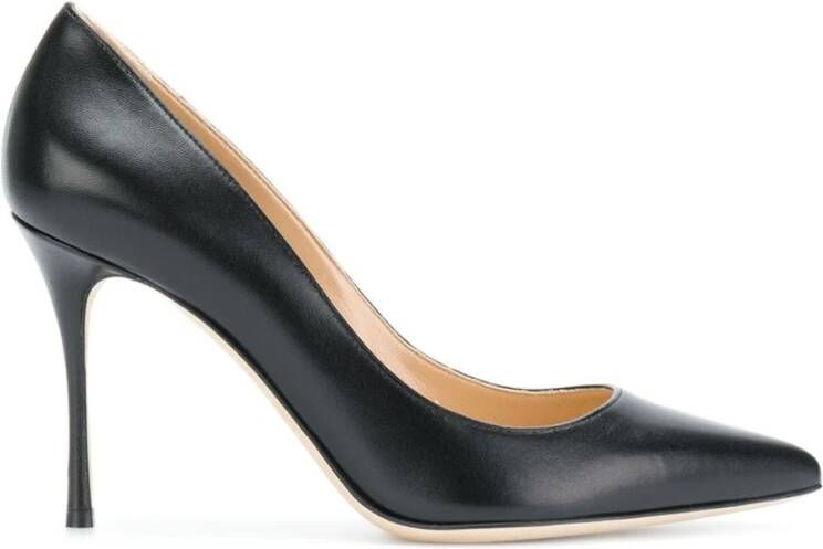 Sergio Rossi Zwarte Leren Godiva Hakpumps Zwart Dames