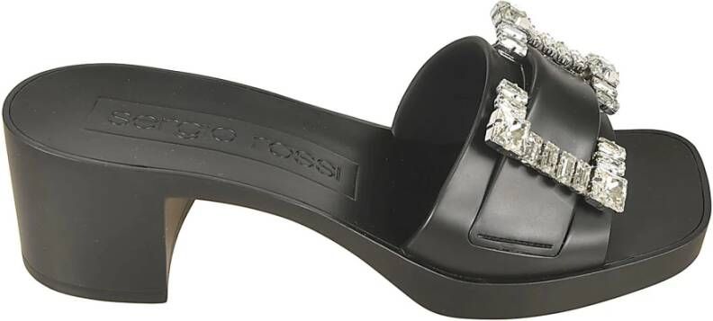 Sergio Rossi Zwarte Sandalen Elegante Stijl Black Dames