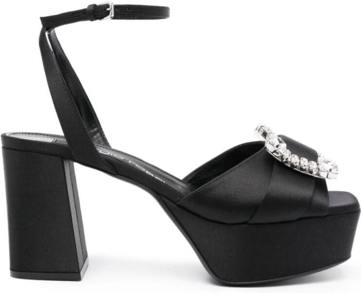 Sergio Rossi Zwarte Sandalen met Juweelversiering Black Dames