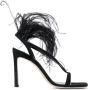 Sergio Rossi Zwarte Stiletto Sandalen met Veren Detail Zwart Dames - Thumbnail 1