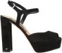 Sergio Rossi Zwarte Velvet Plateauhak Sandalen - Thumbnail 1