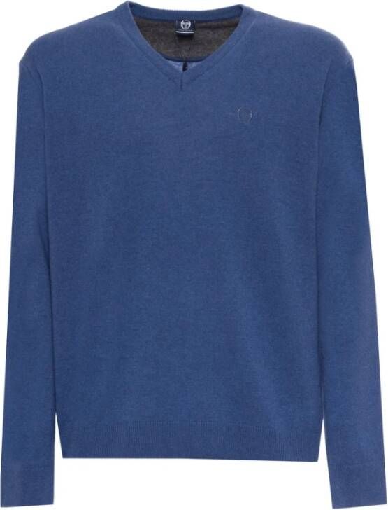 Sergio Tacchini V-hals wollen trui met geribbelde boorden