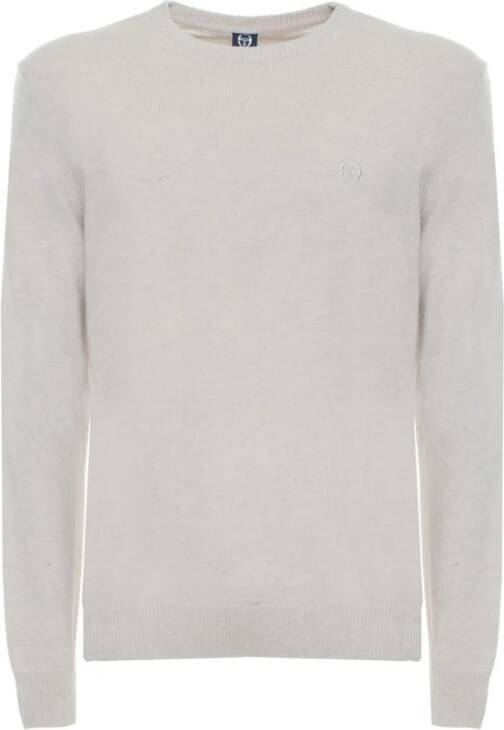 Sergio Tacchini Wollen Ronde Hals Sweater met Geribbelde Boorden en Zichtbaar Logo