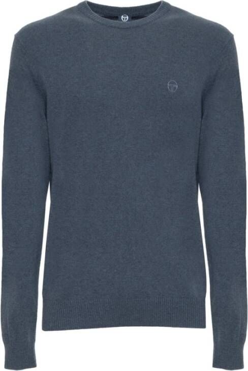 Sergio Tacchini Wollen trui met geribbelde boorden en zichtbaar logo