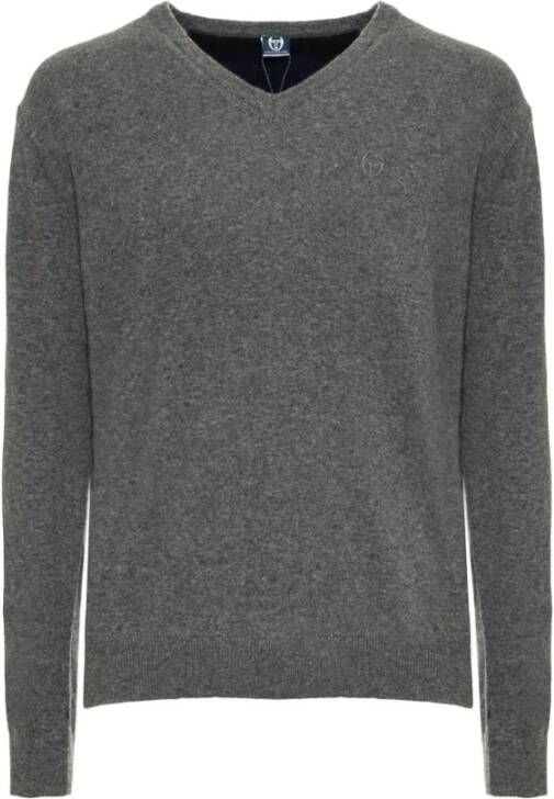 Sergio Tacchini Wollen trui met V-hals en geribbelde boorden