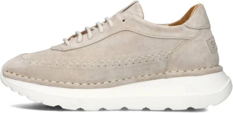 Shabbies Beige Suède Lage Sneakers Beige Dames