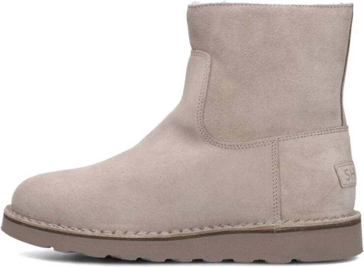 Shabbies Beige Suède Winter Enkellaarzen