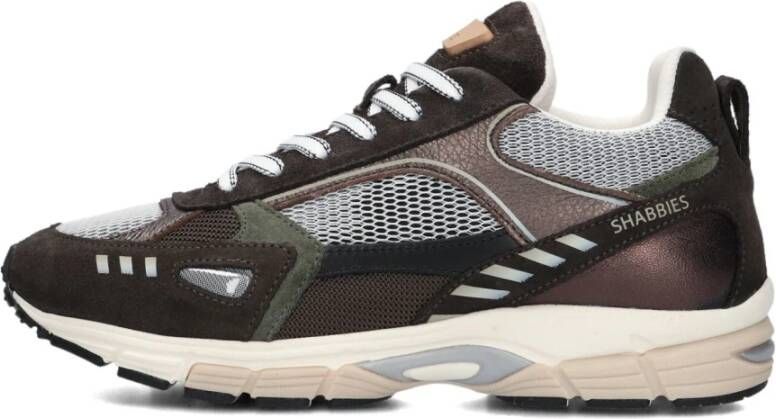 SHABBIES Lage Sneakers Dames Abbey Masha Maat: 40 Materiaal: Suède Kleur: Bruin