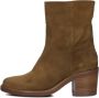 SHABBIES Enkellaarsjes Dames Puk Ankie Maat: 37 Materiaal: Suède Kleur: Cognac - Thumbnail 2