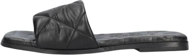 Shabbies Elegante Leren Slippers met Geweven Details Black Dames