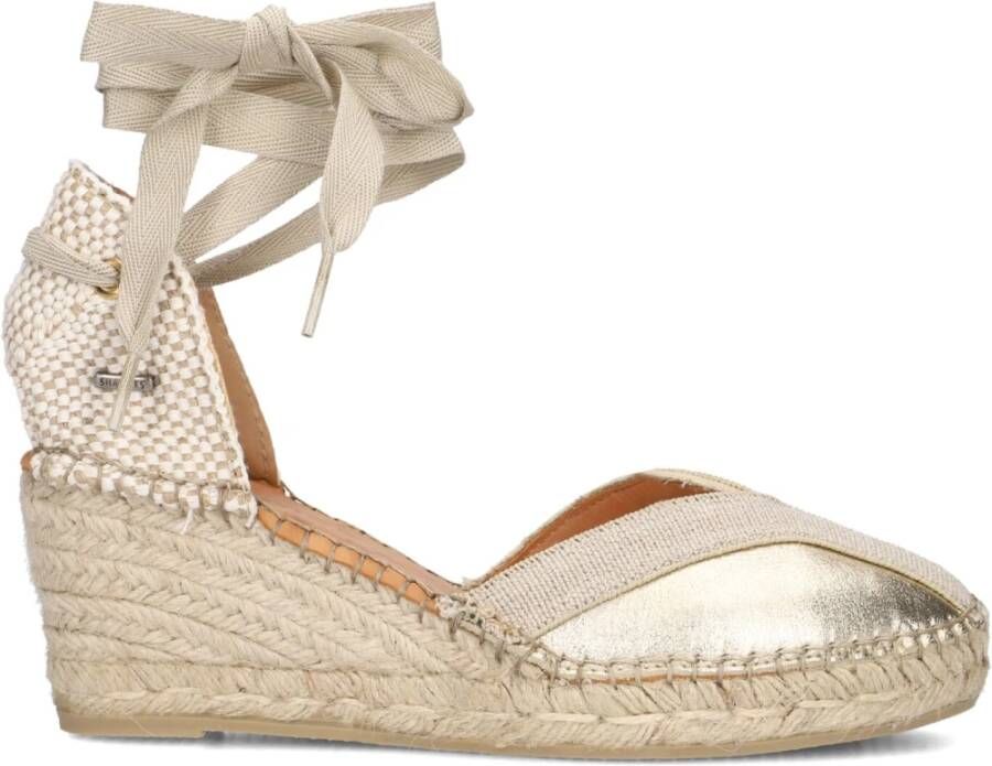 Shabbies Gouden Espadrilles met Sleehak