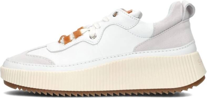 Shabbies Lage Sneakers Grijs Suède White Dames