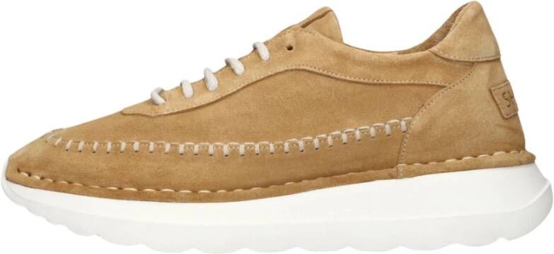 Shabbies Lage sneakers Santi Run van suède Brown Dames